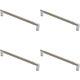 4x Larged Round Bar Mitred Door Handle 325 x 19mm Polished Chrome Satin Nickel