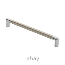 4x Larged Round Bar Mitred Door Handle 325 x 19mm Polished Chrome Satin Nickel