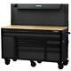 61 in. W 23 in. D 10-Drawer 1-Door Mobile Workbench with Solid Wood Top and Flip