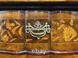 A LARGE EXCEPTIONAL 18thC PERIOD DUTCH MARQUETRY INLAID GLAZED DISPLAY CABINET