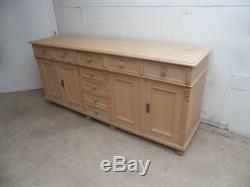 A Large 4 Door 9 Drawer Reclaimed Pine Dresser Base/TV Stand to Wax/Paint