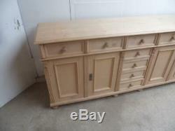 A Large 4 Door 9 Drawer Reclaimed Pine Dresser Base/TV Stand to Wax/Paint