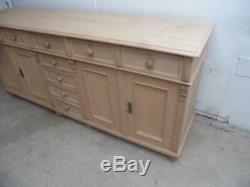 A Large 4 Door 9 Drawer Reclaimed Pine Dresser Base/TV Stand to Wax/Paint