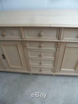 A Large 4 Door 9 Drawer Reclaimed Pine Dresser Base/TV Stand to Wax/Paint