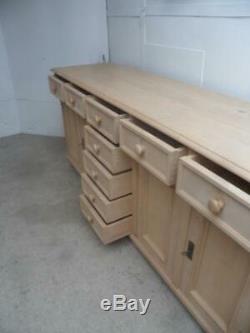 A Large 4 Door 9 Drawer Reclaimed Pine Dresser Base/TV Stand to Wax/Paint