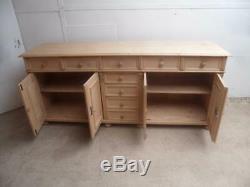 A Large 4 Door 9 Drawer Reclaimed Pine Dresser Base/TV Stand to Wax/Paint