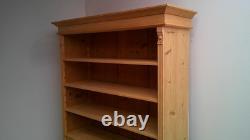 A Large Antique /Old Pine 2 Door 1 Drawer Adjustable Bookshelf to Wax/Paint