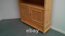 A Large Antique /Old Pine 2 Door 1 Drawer Adjustable Bookshelf to Wax/Paint
