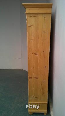 A Large Antique /Old Pine 2 Door 1 Drawer Adjustable Bookshelf to Wax/Paint
