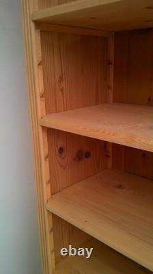 A Large Antique /Old Pine 2 Door 1 Drawer Adjustable Bookshelf to Wax/Paint
