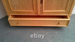 A Large Antique /Old Pine 2 Door 1 Drawer Adjustable Bookshelf to Wax/Paint