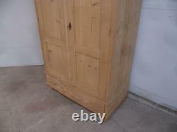 A Large Antique/Old Pine 2 Door 1 Drawer Knockdown Wardrobe to Wax/Paint