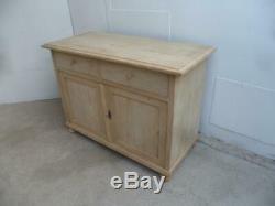 A Large Antique/Old Pine 2 Door 2 Drawer Dresser Base/TV Stand to Wax/Paint