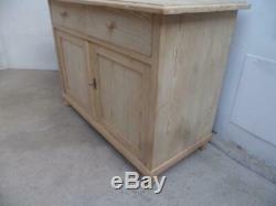 A Large Antique/Old Pine 2 Door 2 Drawer Dresser Base/TV Stand to Wax/Paint