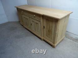 A Large Antique/Old Pine 4 Door 1 Drawer Dresser Base / TV Stand to Wax/Paint