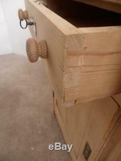 A Super Large Antique/Old Pine 2 Door 6 Drawer Dresser Base to Wax/Paint