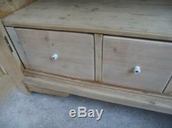 A Super Large Antique/Old Pine 2 Door 6 Drawer Dresser Base to Wax/Paint