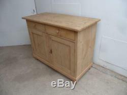 A Top Quality Antique/Old Pine Large 2 Door 2 Drawer Dresser Base to Wax/Paint