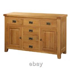 Acord Solid Oak Sideboard Large 2 Doors & 6 Drawers