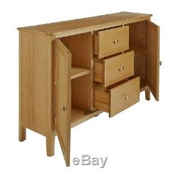 Alba Oak Large Sideboard 3 Drawer 2 Door Sideboard