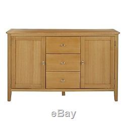 Alba Oak Large Sideboard 3 Drawer 2 Door Sideboard