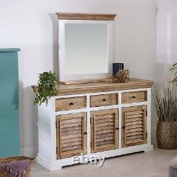 Alfriston Alfie TV Unit Sideboard Bookcase Coffee Tables in Rustic Mango & White