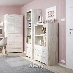 Angel White Crafted Oak Bedroom Furniture 2 Door 2 Drawer Tall Large Wardrobe