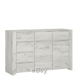 Angel White Oak Bedroom Furniture Extra Large Wide 2 Door 3+3 Drawer Chest Unit