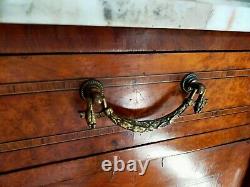 Antique French Louis XV Style 4 Door/3 Drawer Large Sideboard With Marble Top