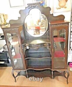 Antique Hard Wood Large Display Cabinet / Side Board