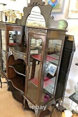 Antique Hard Wood Large Display Cabinet / Side Board