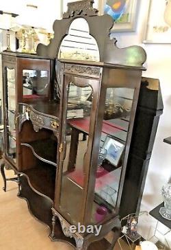 Antique Hard Wood Large Display Cabinet / Side Board