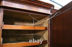 Antique Large Victorian mahogany breakfront combination triple door wardrobe