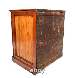 Antique Victorian Large Filing Collectors Cabinet Chest of Drawers Glazed Door