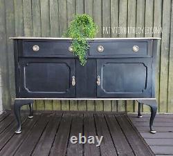 Antique large sideboard french style painted black