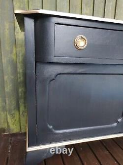 Antique large sideboard french style painted black