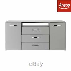 Argos Home Hayward 2 Door 3 Drawer Large Sideboard Grey Gloss