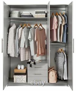 Home Cheval Gloss Single Wardrobe Grey