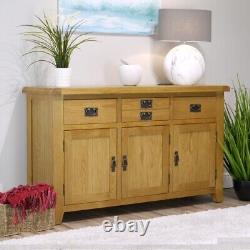 Arklow Oak Large Sideboard / 137cm Solid Storage Cabinet / Dining Room