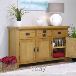 Arklow Oak Large Sideboard / 137cm Solid Storage Cabinet / Dining Room