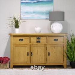 Arklow Oak Large Sideboard / 137cm Solid Storage Cabinet / Dining Room