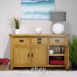 Arklow Oak Large Sideboard / 137cm Solid Storage Cabinet / Dining Room