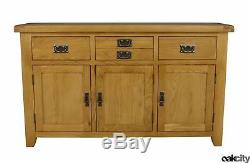 Arklow Oak Sideboard / Solid Large 3 Door 3 Drawer Cupboard / Brand New