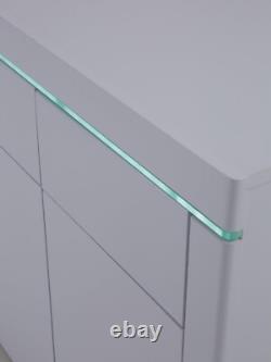 Atlantic Large Gloss Sideboard with LED Light White Modern and Stylish Storage