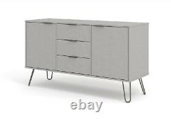 Augusta Grey Large Sideboard 2 Door 3 Drawer Textured Melamine Finish