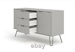 Augusta Grey Large Sideboard 2 Door 3 Drawer Textured Melamine Finish