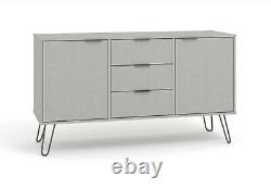 Augusta Grey Large Sideboard 2 Door 3 Drawer Textured Melamine Finish