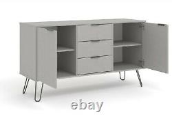 Augusta Grey Large Sideboard 2 Door 3 Drawer Textured Melamine Finish