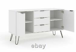 Augusta White Medium Large Sideboard 2 Door 3 Drawer Buffet Unit