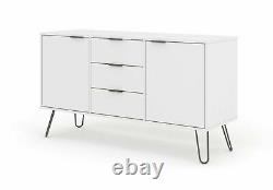 Augusta White Medium Large Sideboard 2 Door 3 Drawer Buffet Unit